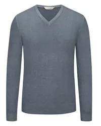 Gran Sasso Leichter Pullover mit V-Neck, Merino-Vintage Grau