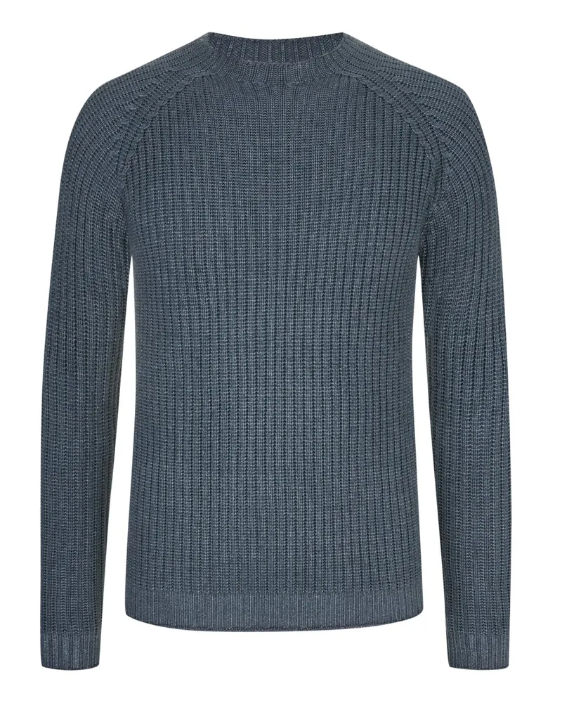 Filippo de Laurentiis Pullover aus extra feiner Merinowolle Mittelblau