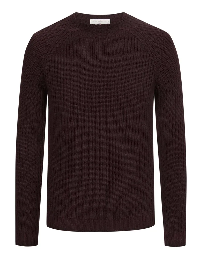 Filippo de Laurentiis Pullover aus extra feiner Merinowolle Bordeaux