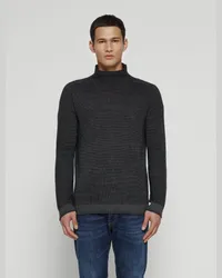 Dondup Wollpullover im Rippstrick mit Turtleneck Marine