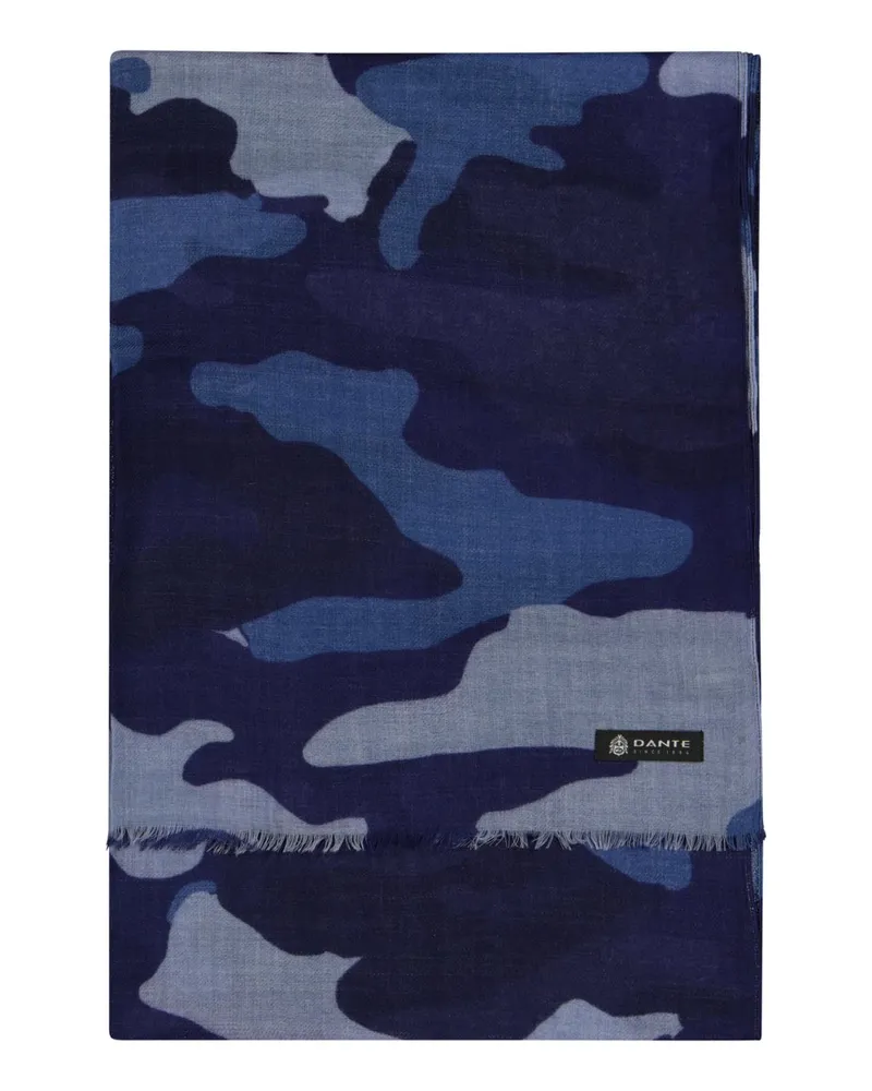 DANTE Schal aus Wolle mit Camouflage-Muster Marine