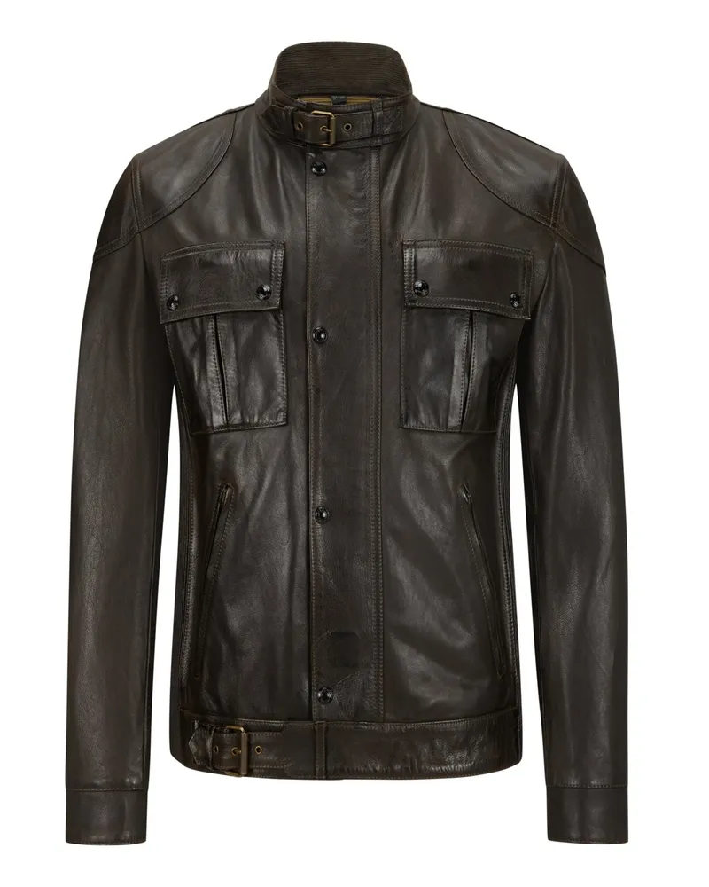 Belstaff Lederjacke Gangster Dunkelbraun