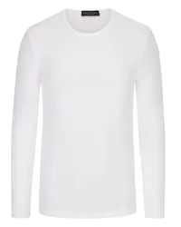 Phil Petter Softes Longsleeve, Viskose-Stretch Weiß