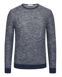 Phil Petter Leichter Pullover mit Leinenanteil und Rollkante Blau