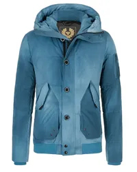 Belstaff Warmer Daunenparka in Batik-Muster Mittelblau