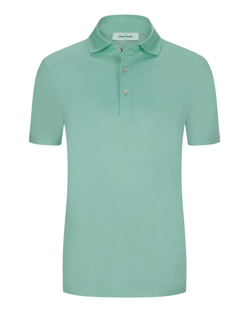 Gran Sasso Glattes Poloshirt aus merzerisierter Baumwolle Mint