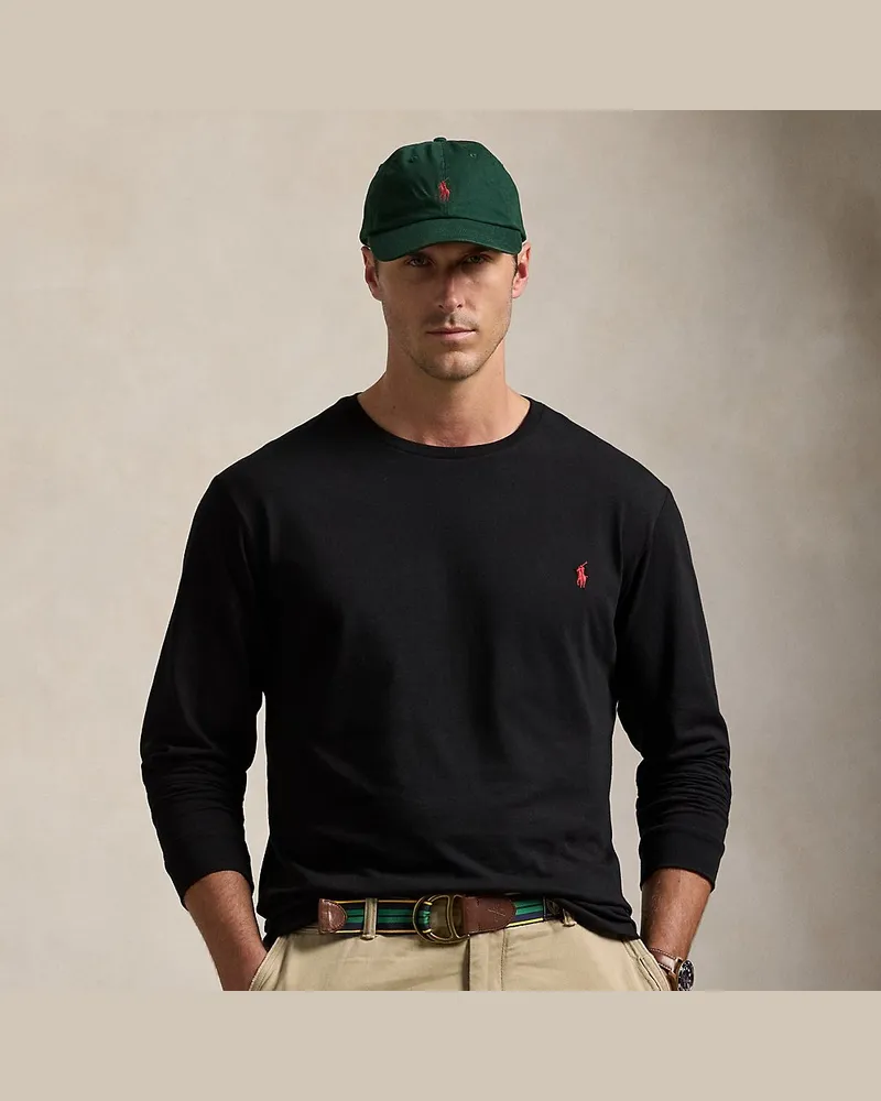Ralph Lauren Große Größen - Langärmliges Jersey-T-Shirt Black