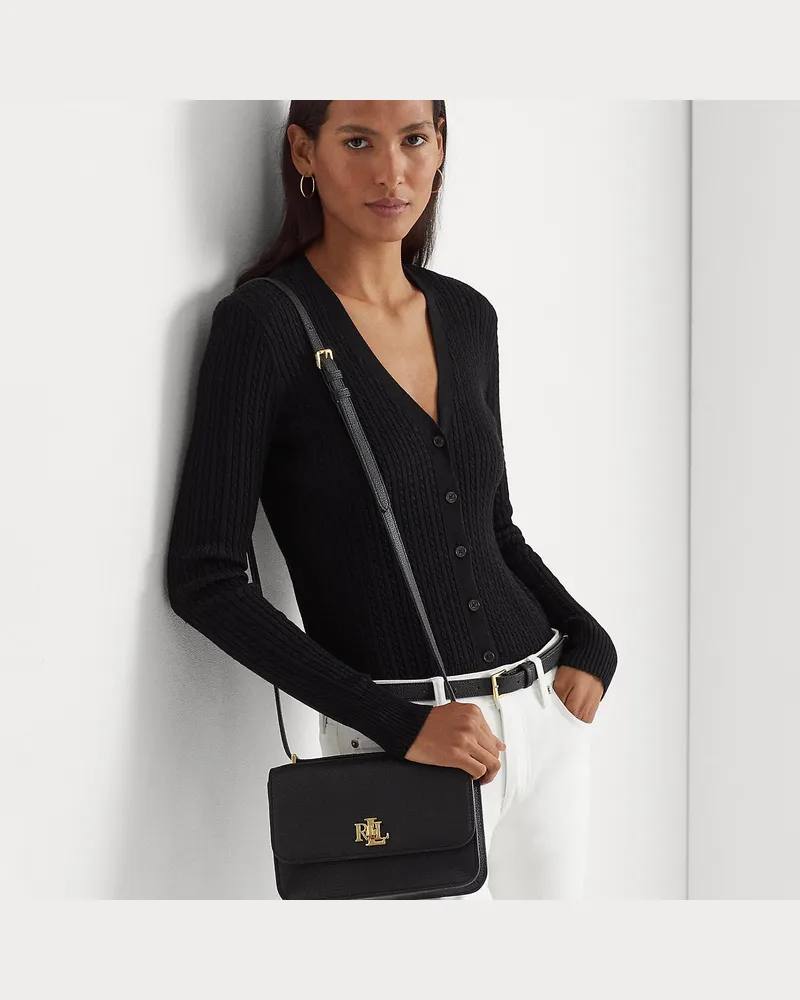 Ralph Lauren Mittlere Tasche Sophee aus Narbenleder Black