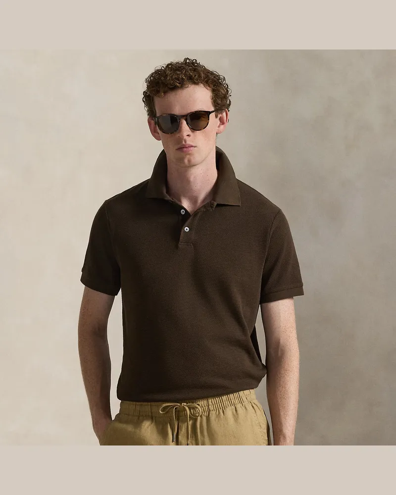 Ralph Lauren Standard-Fit Poloshirt mit Struktur Brown