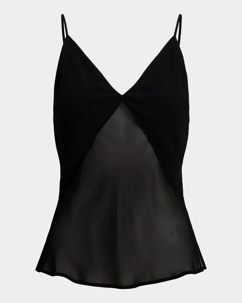 Ralph Lauren Oberteil mit transparenten Bahnen Black