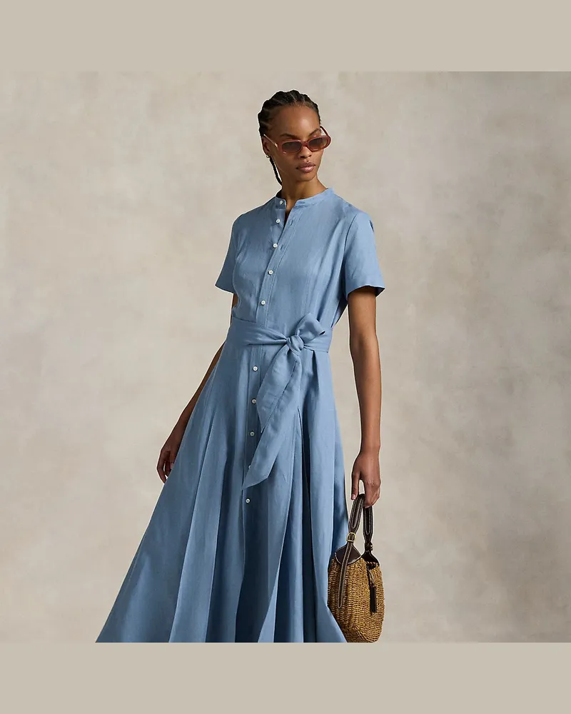 Ralph Lauren Kleid in A-Linie mit Gürtel Blue