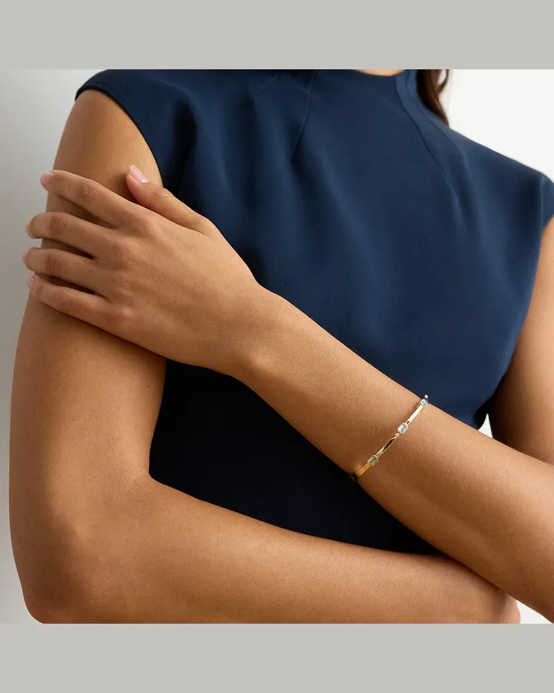 Ralph Lauren Vergoldeter Scharnierarmreif mit Steinen Gold