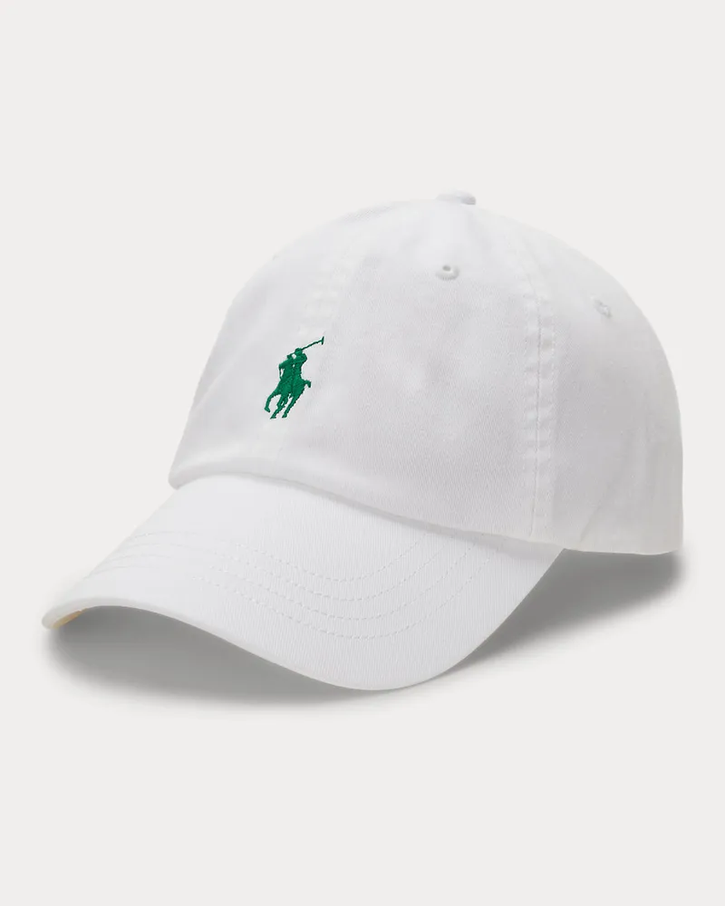 Ralph Lauren Klassische Baumwollchino-Baseballkappe White