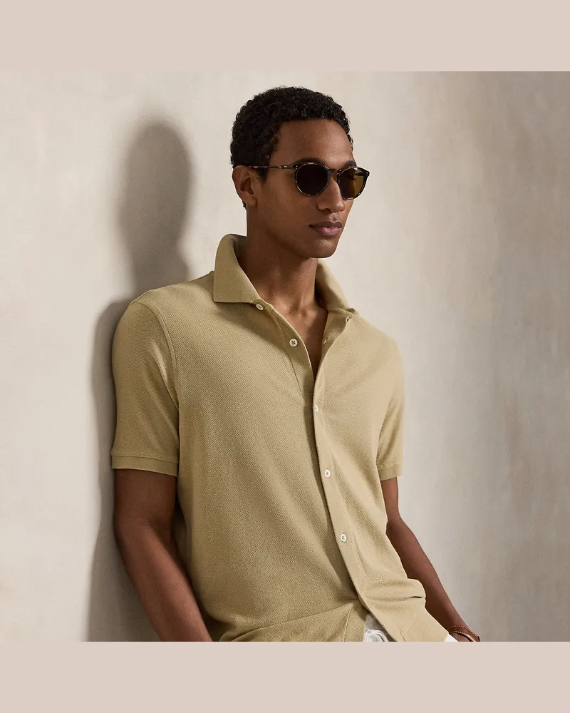 Ralph Lauren Hemd aus Waben-Piqué im Standard-Fit Tan
