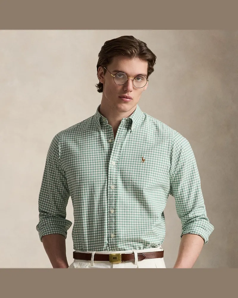 Ralph Lauren Custom-Fit Gingan-Oxfordhemd Green