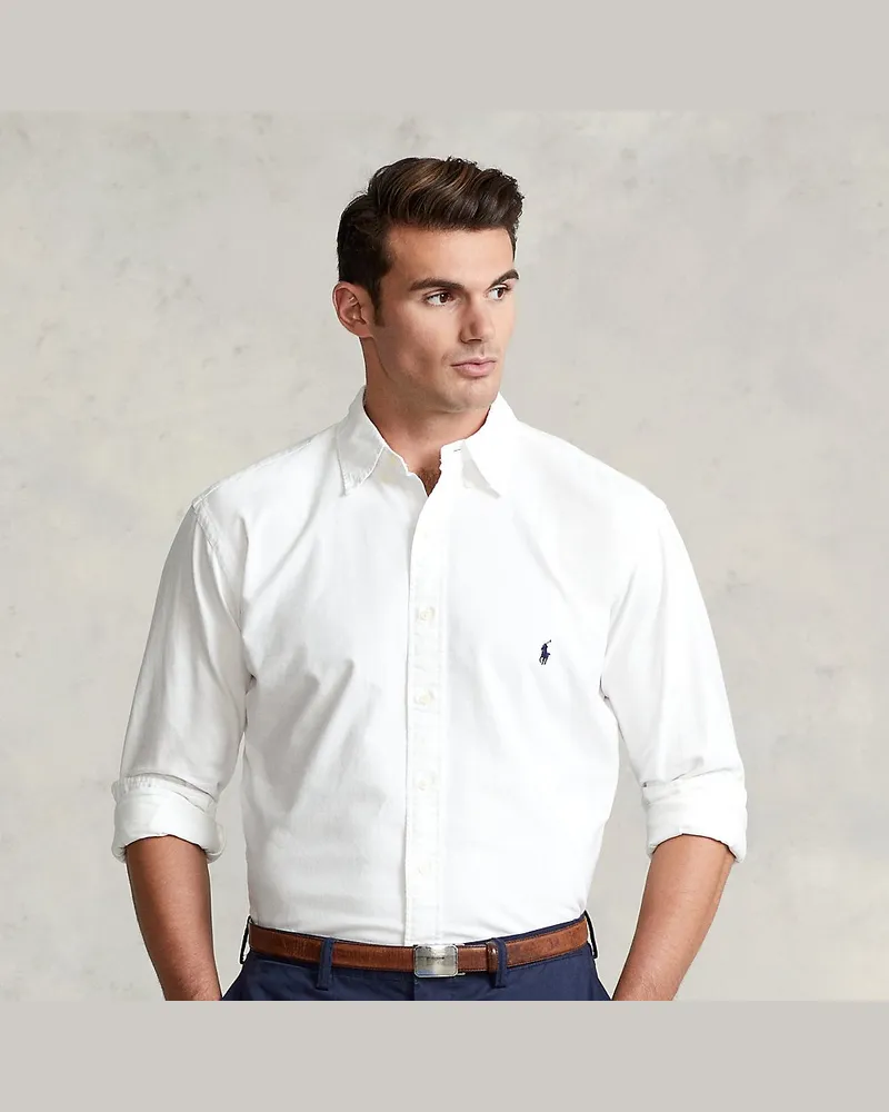 Ralph Lauren Große Größen - Konfektioniert gefärbtes Oxfordhemd White