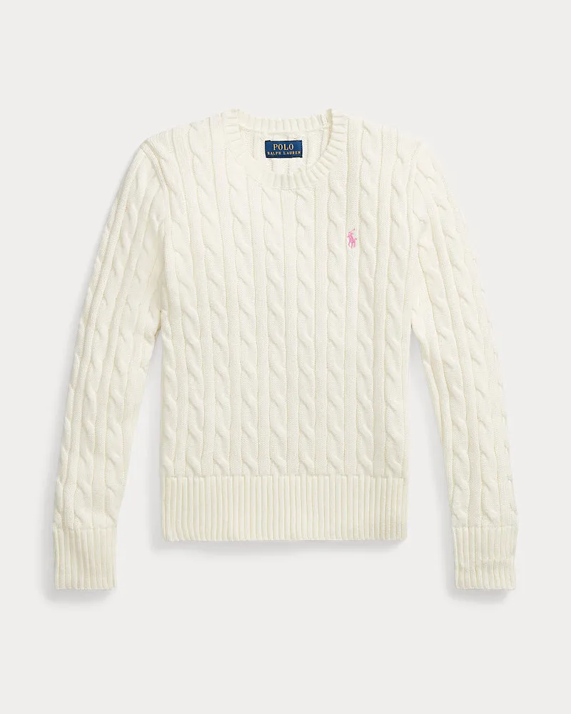 Ralph Lauren Baumwollpullover mit Zopfmuster Multi