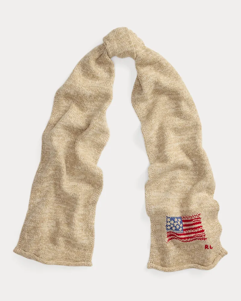 Ralph Lauren Flaggen-Schal aus Wollmischung Brown