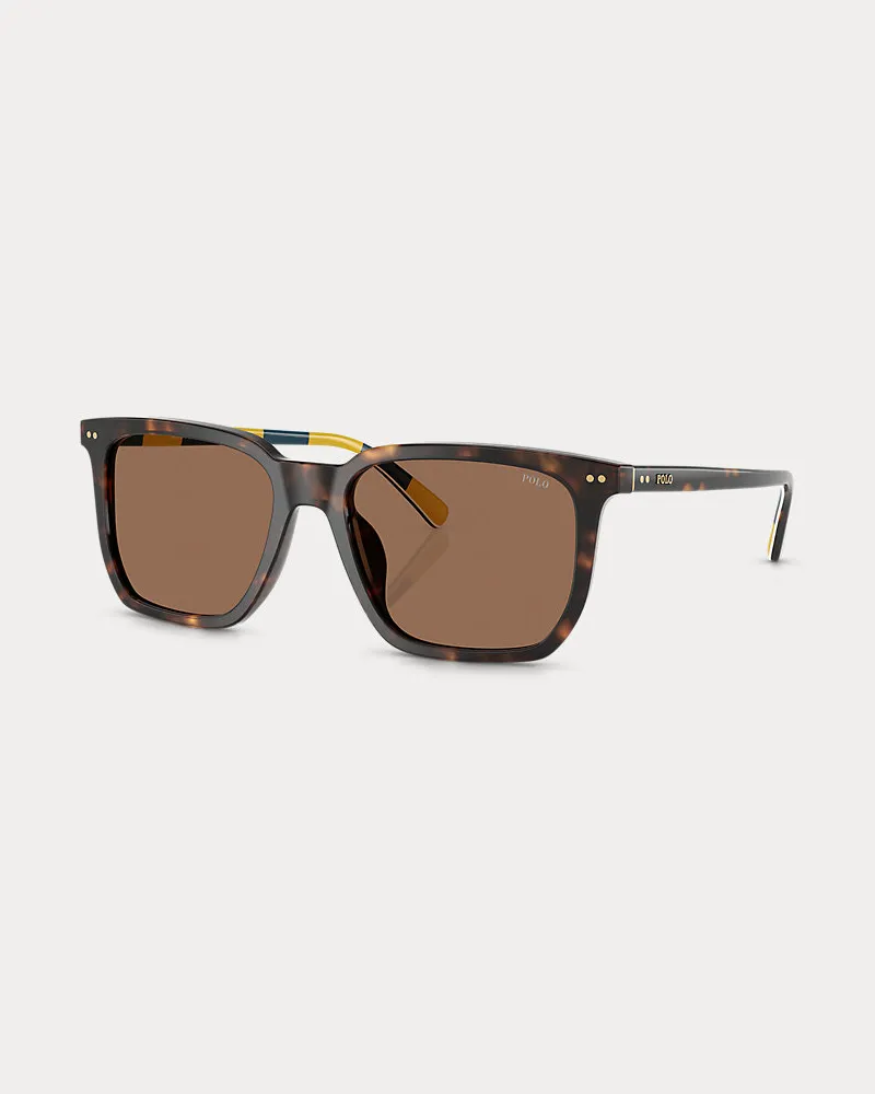 Ralph Lauren Sonnenbrille mit Rugby-Streifen Brown