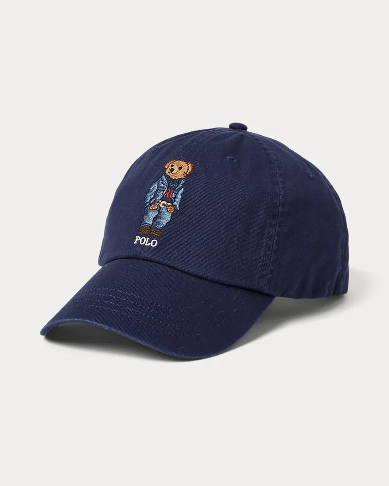 Ralph Lauren Twill-Baseballkappe mit Polo Bear Blue