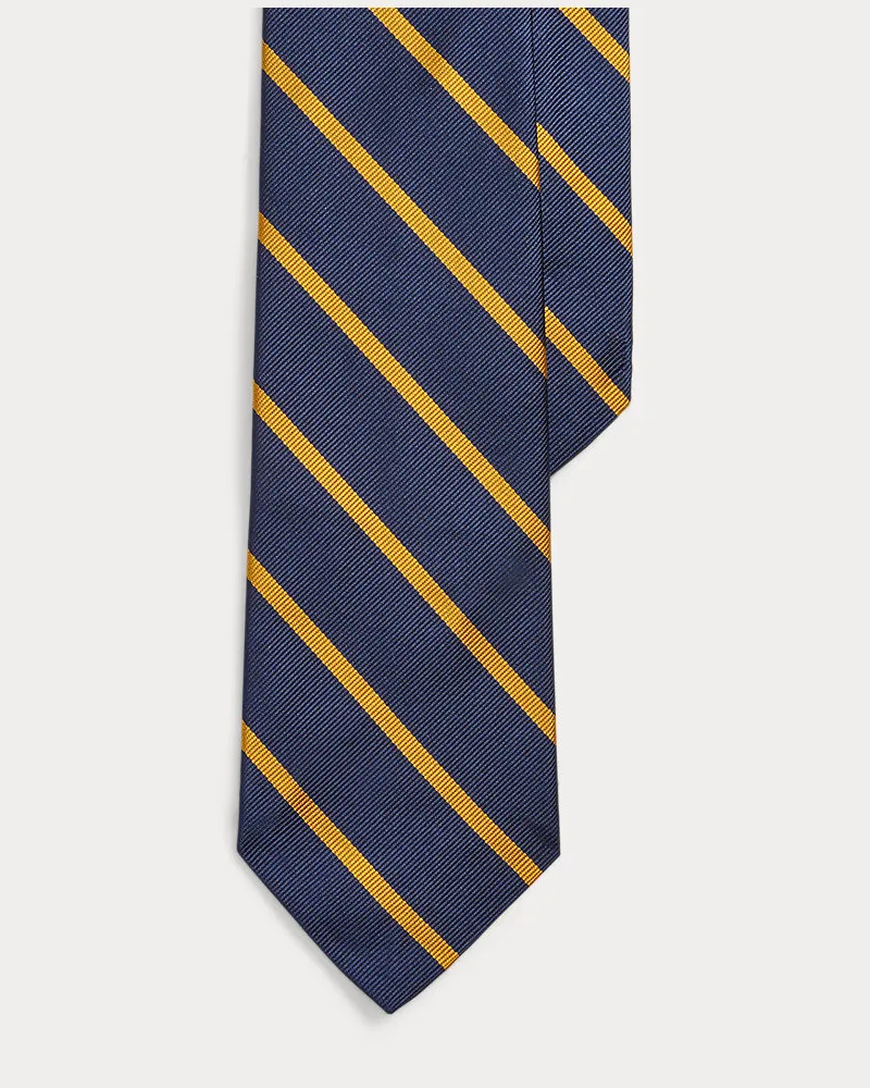 Ralph Lauren Gestreifte Krawatte aus Seidenrips Blue