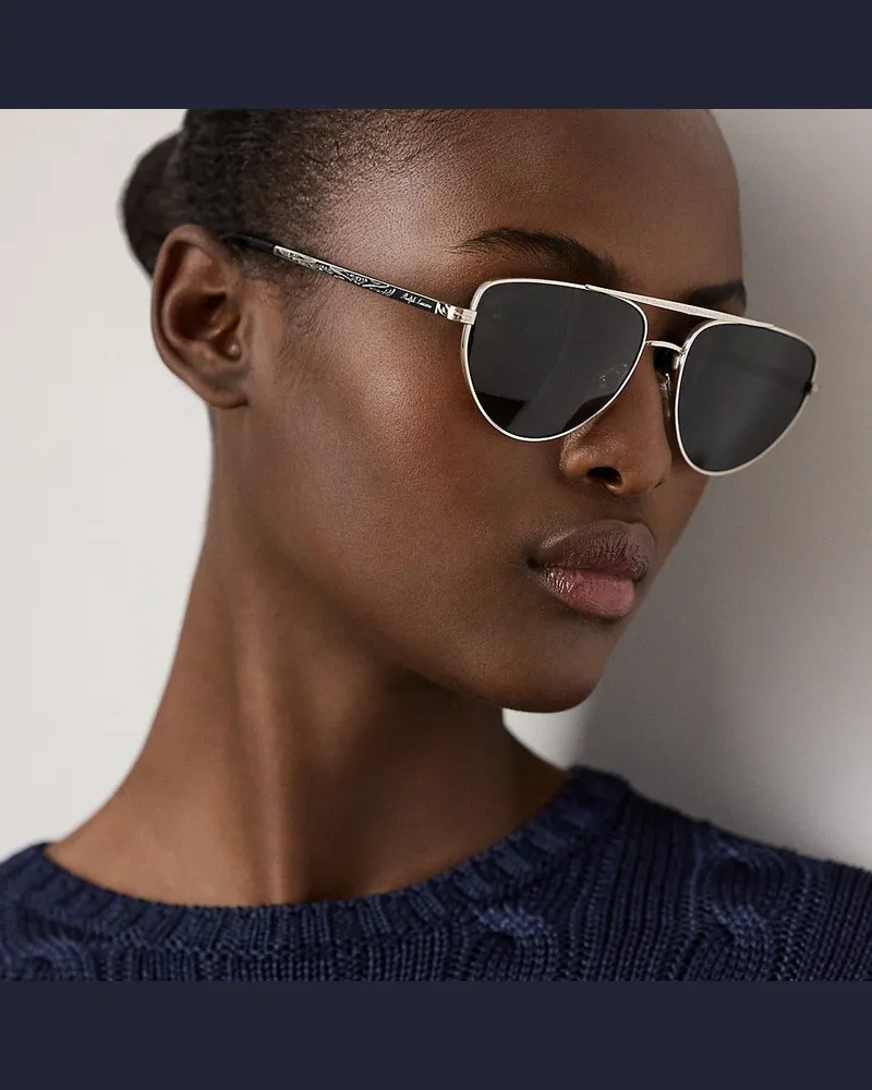 Ralph Lauren Pilotensonnenbrille im Western-Look Silver