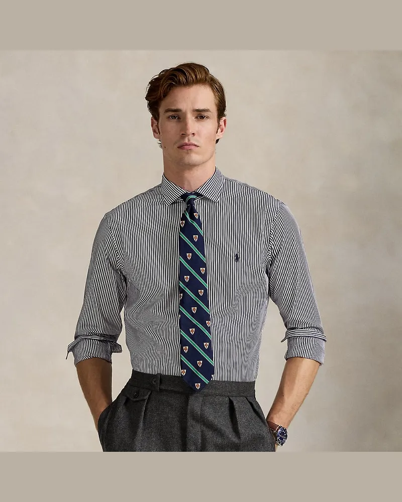 Ralph Lauren Custom-Fit Popelinehemd mit Streifen Purple