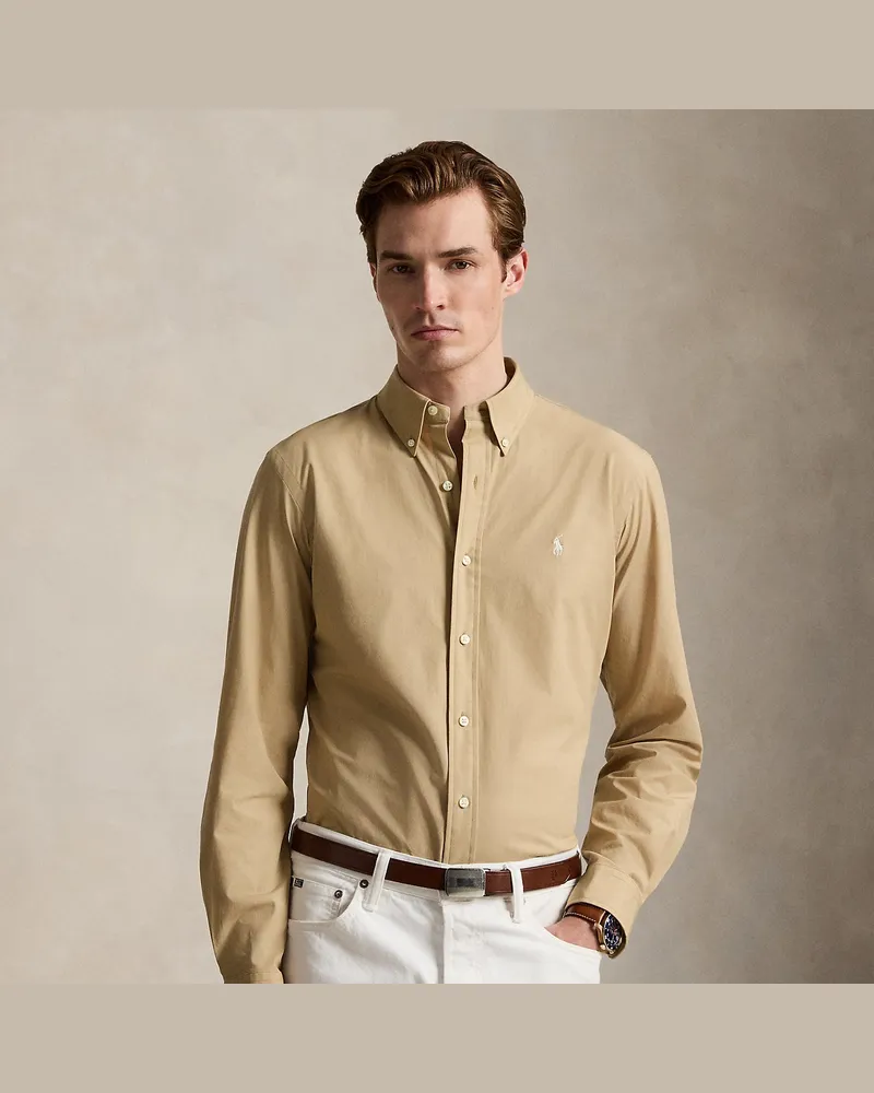 Ralph Lauren Custom-Fit Hemd aus Stretchpopeline Tan