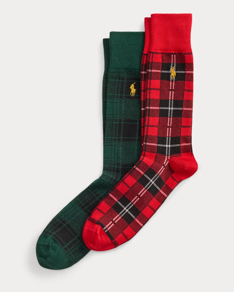 Ralph Lauren 2er-Pack Anzugsocken mit Karomuster Red