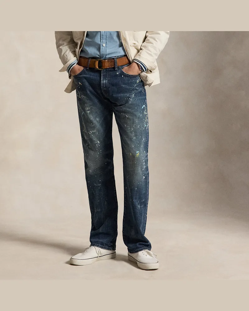 Ralph Lauren Straight-Fit Jeans Hampton in Used-Optik Blue
