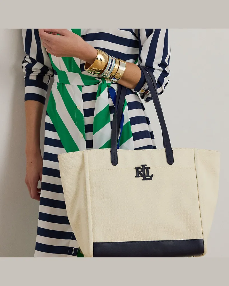 Ralph Lauren Große Segeltuch-Tragetasche Cameryn Cream