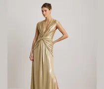 Metallic-Abendkleid mit Twist-Detail