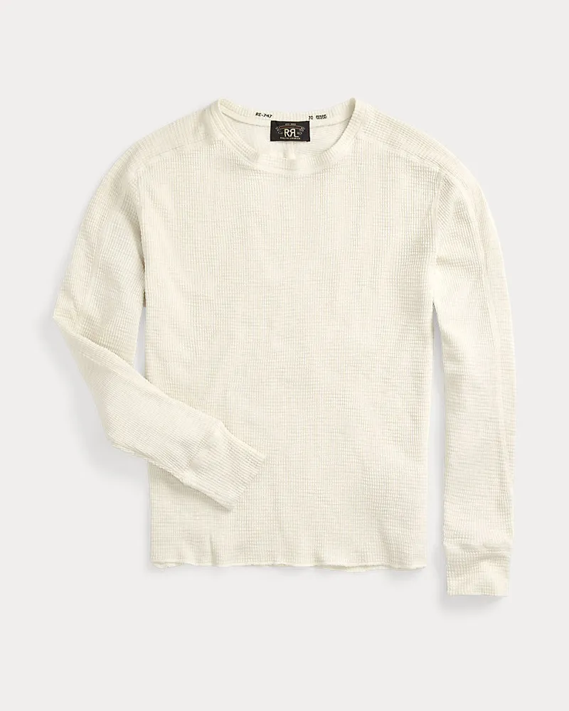 Ralph Lauren Rundhalspullover aus Waffelpiqué White