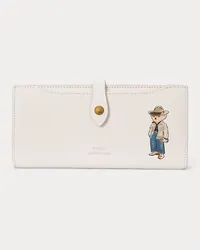 Ralph Lauren Lederbrieftasche mit Polo Bear Cream