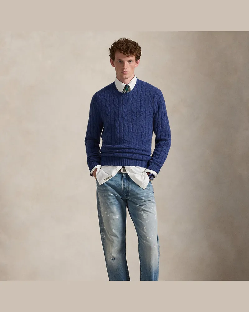 Ralph Lauren Kaschmirpullover mit Zopfmuster Blue