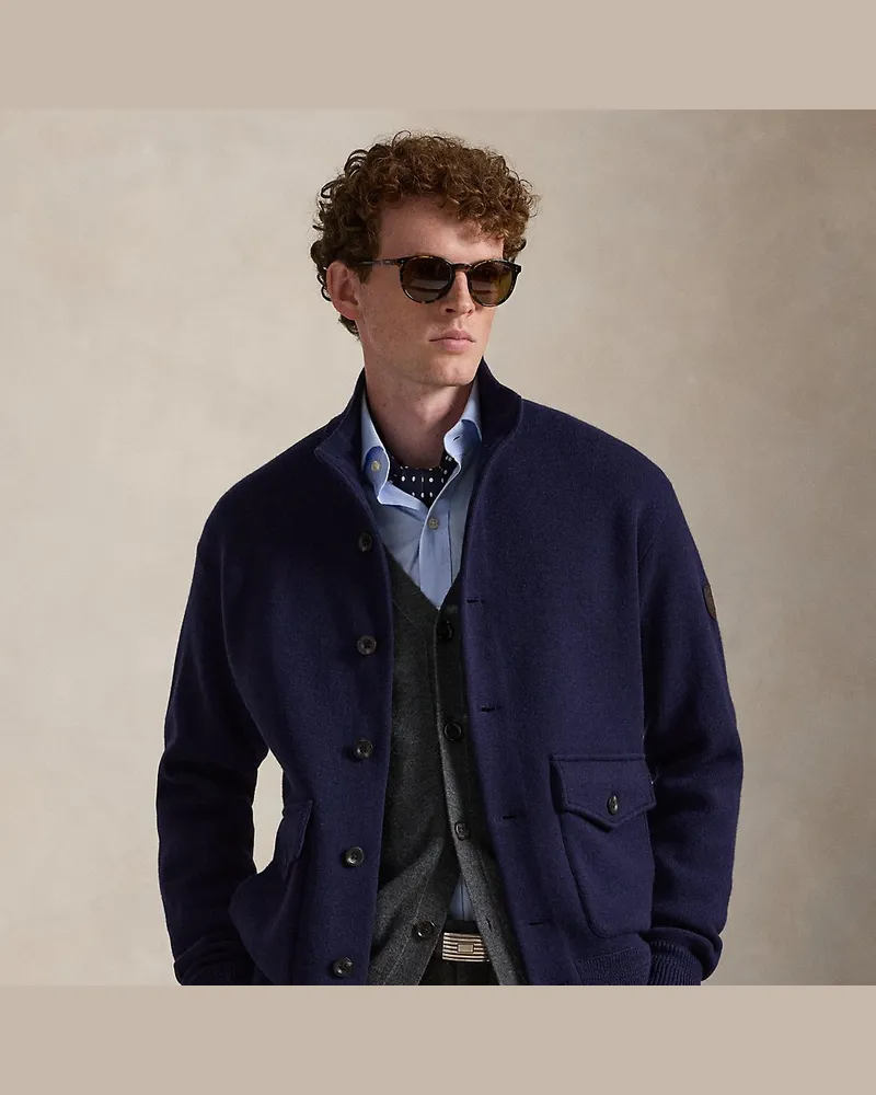 Ralph Lauren Strickjacke aus Wollmischgewebe Blue