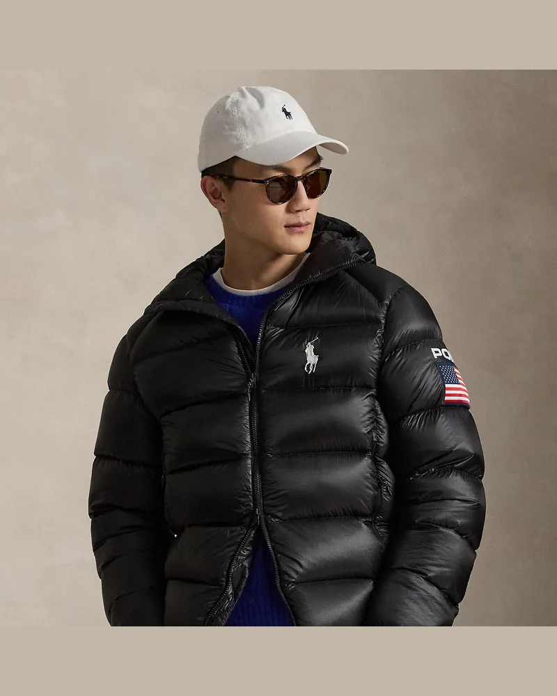 Ralph Lauren Die Daunenjacke Hawthorne mit US-Flagge Black