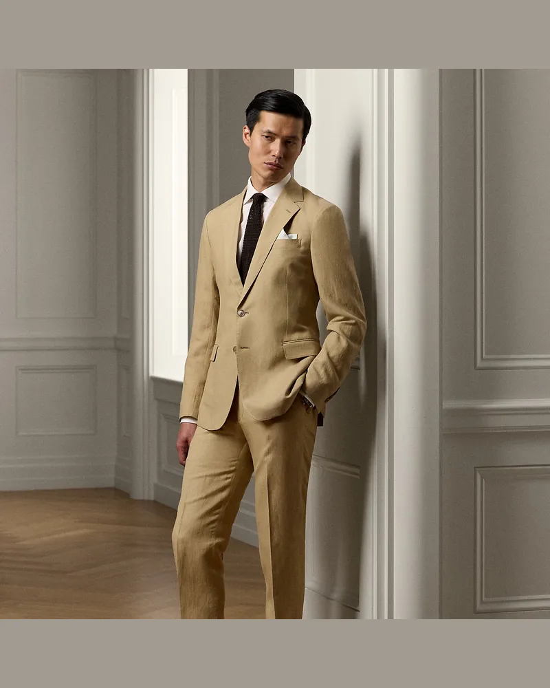 Ralph Lauren Handgeschneiderte Hose Gregory mit Seide Tan