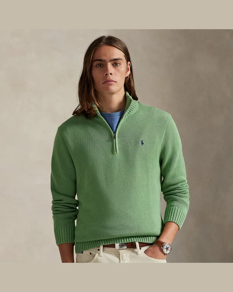 Ralph Lauren Baumwollpullover mit Halbrollkragen Green