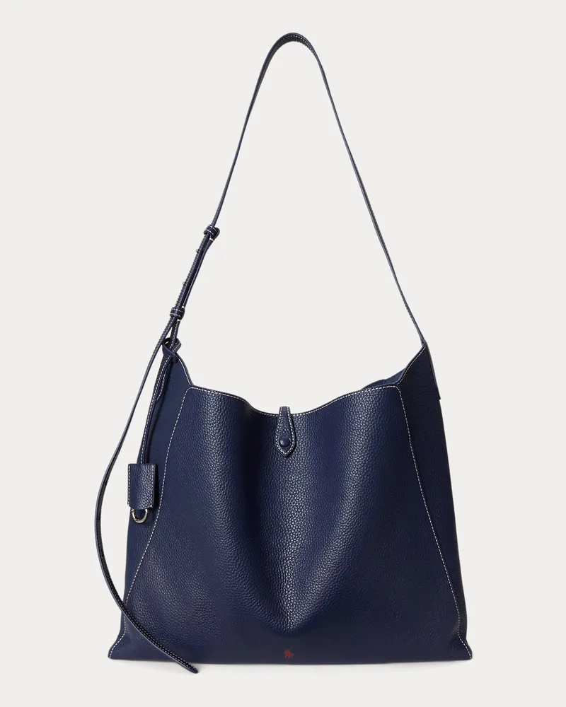 Ralph Lauren Messenger-Tasche Polo Play aus Leder Blue