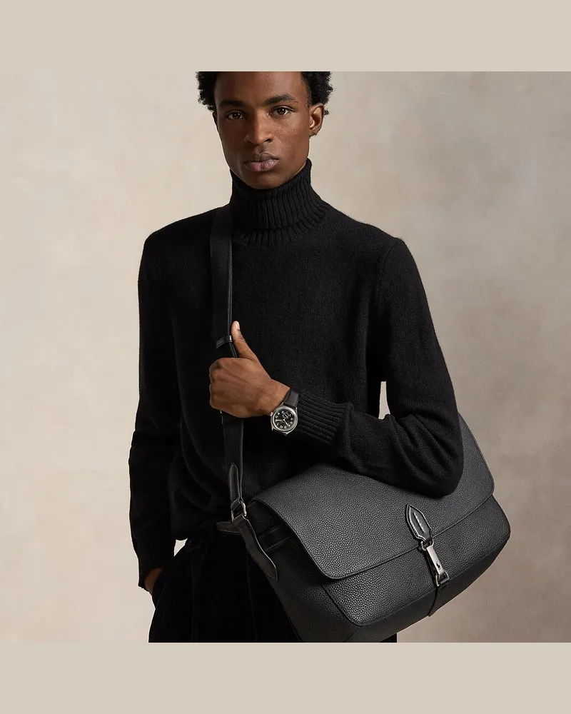 Ralph Lauren Umhängetasche Polo ID aus Narbenleder Black