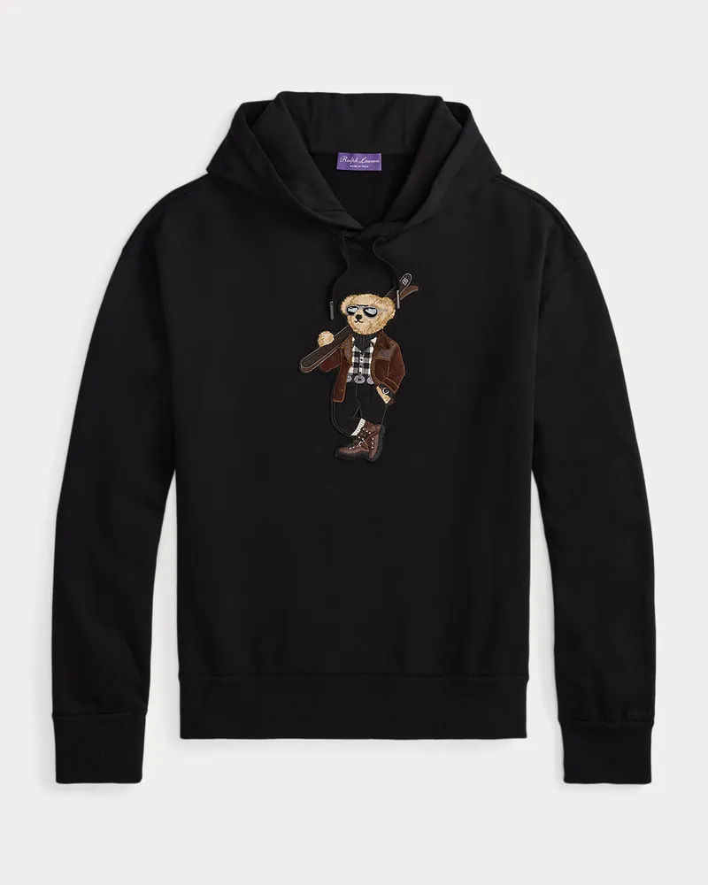 Ralph Lauren Fleece-Kapuzenpullover mit Polo Bear Black