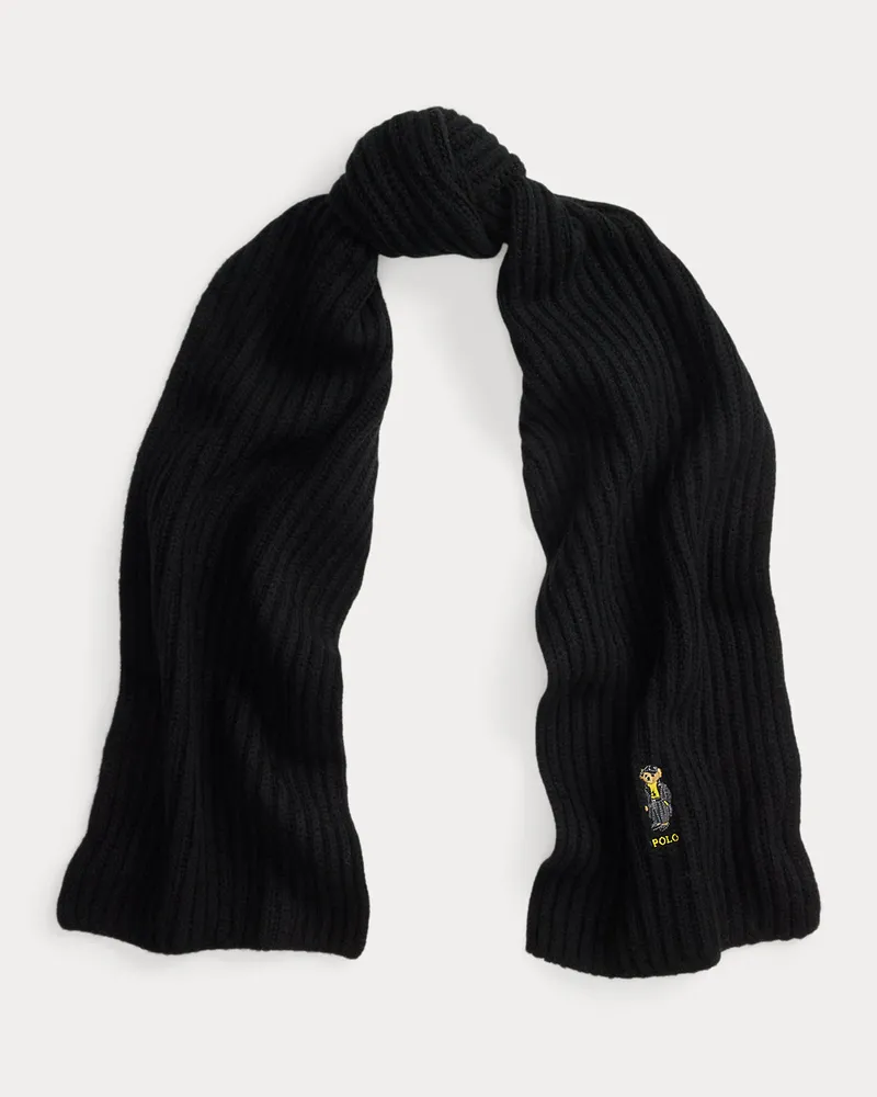 Ralph Lauren Wollschal mit Polo Bear Black