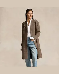 Ralph Lauren Karierter Trenchcoat aus Wolltwill Brown