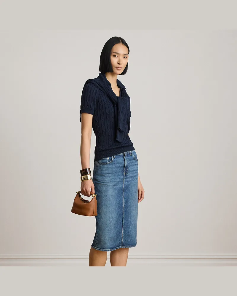 Ralph Lauren Bleistiftrock aus Denim Blue