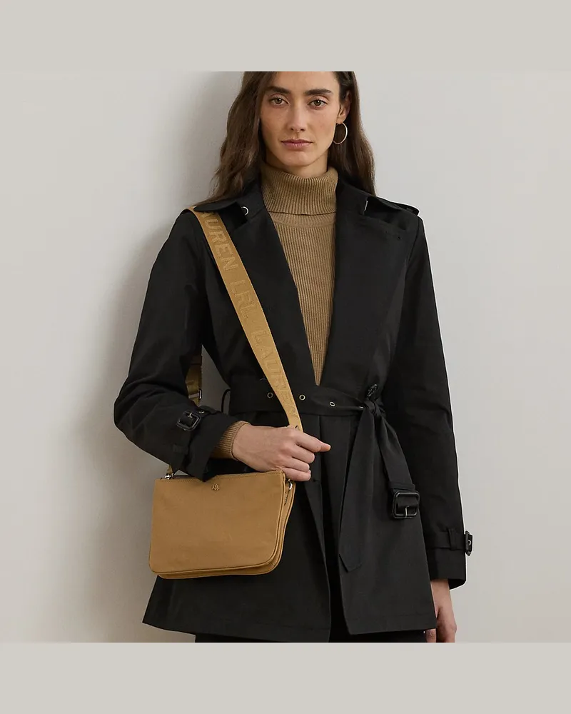 Ralph Lauren Mittelgroße Nylon-Umhängetasche Landyn Tan
