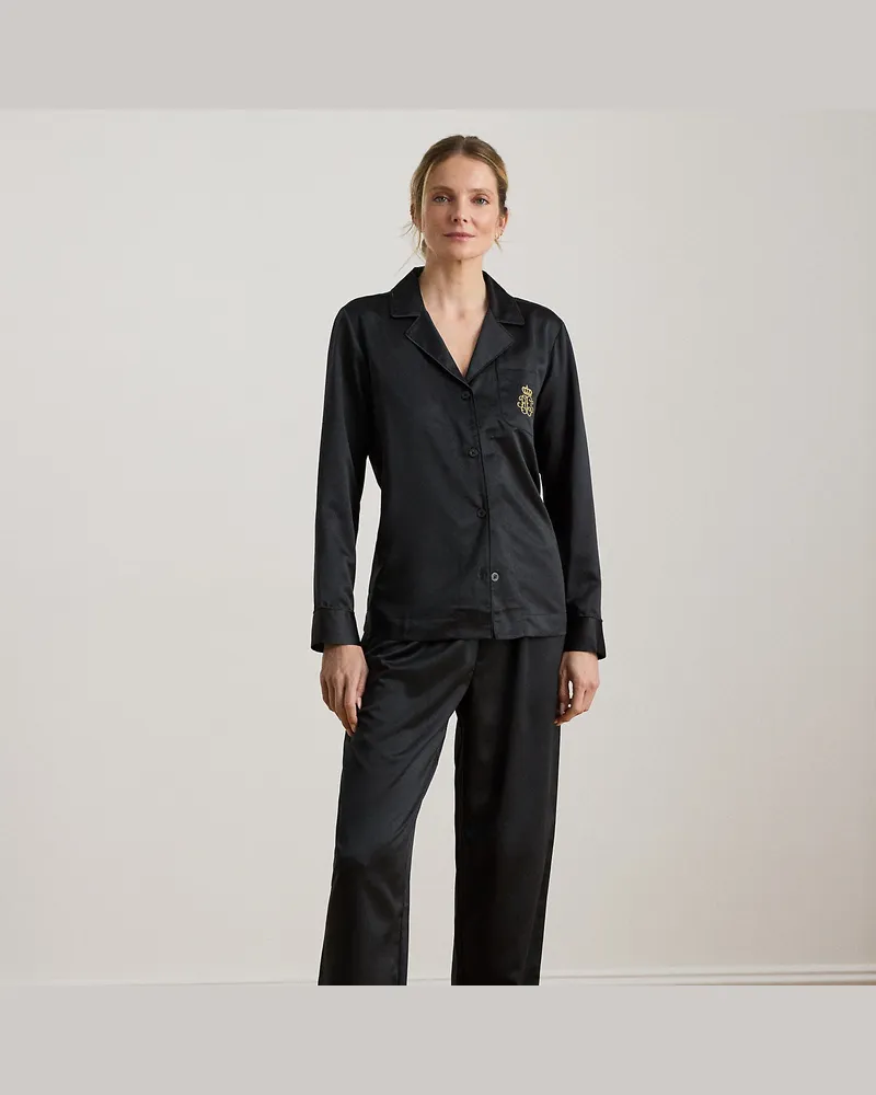 Ralph Lauren Pyjama aus Satin Black