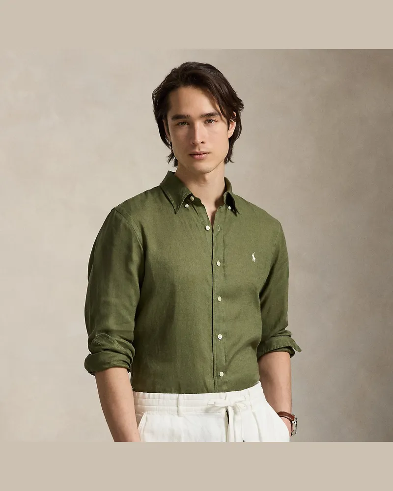 Ralph Lauren Custom-Fit Leinenhemd Green