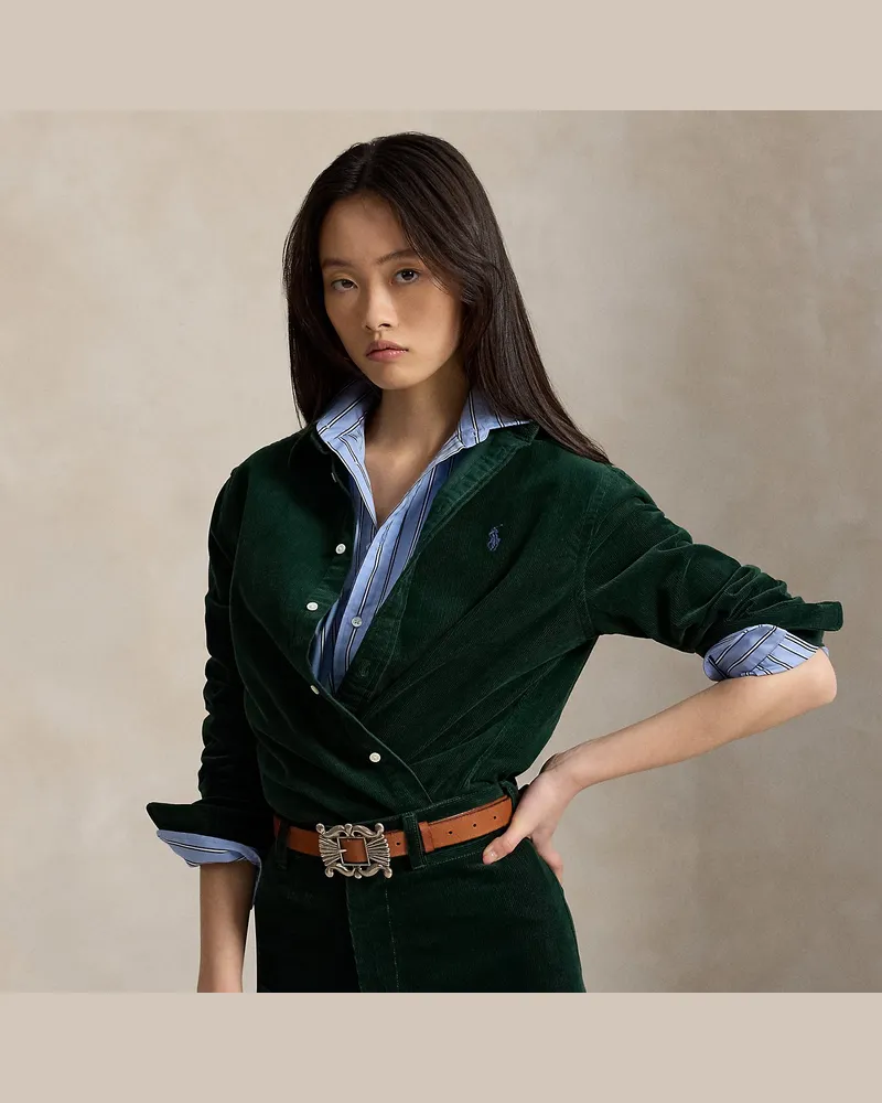 Ralph Lauren Classic-Fit Hemd aus Baumwollkordsamt Green