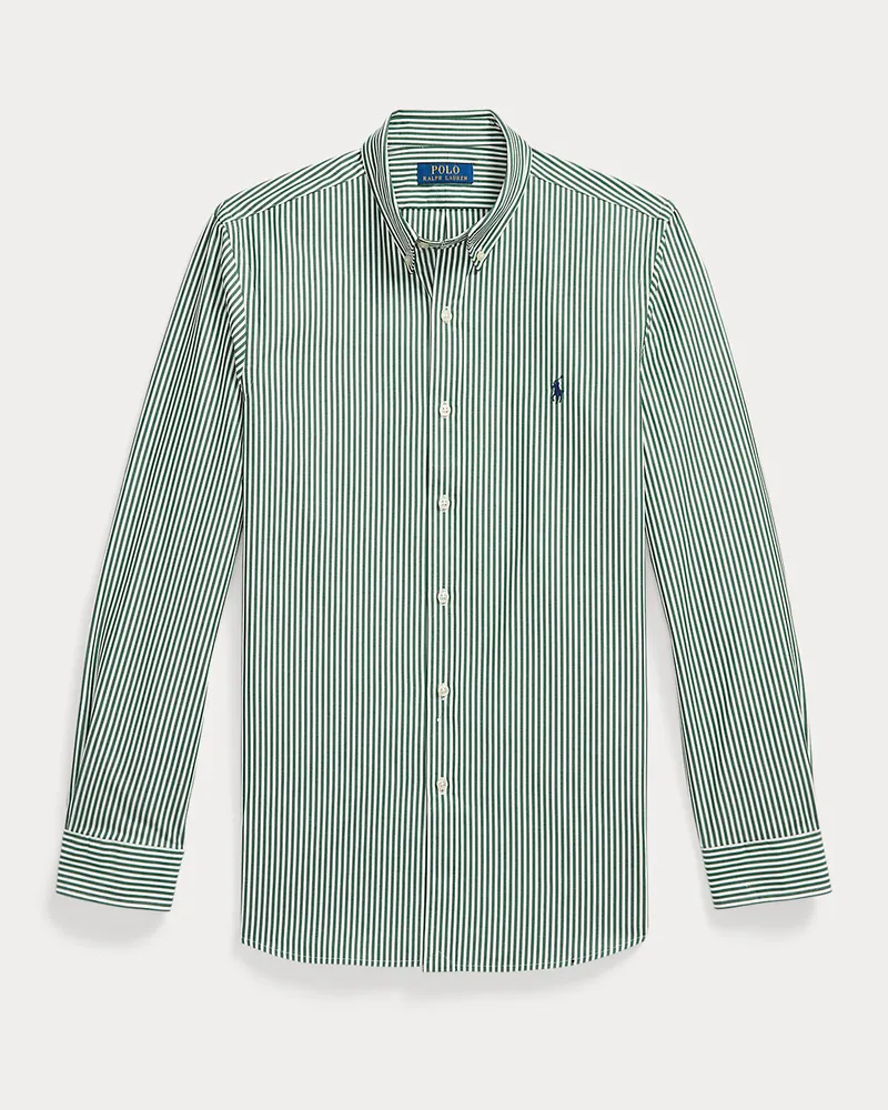 Ralph Lauren Gestreiftes Slim-Fit Hemd aus Popeline Green